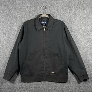 Dickies Eisenhower Quilted Zip Up Jacket Black Faded Mens Medium Reg #2376